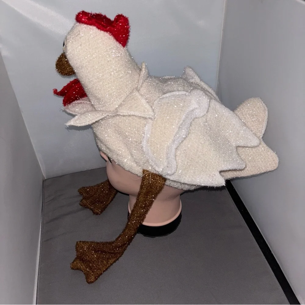 Chicken Flappy Cap Hat White